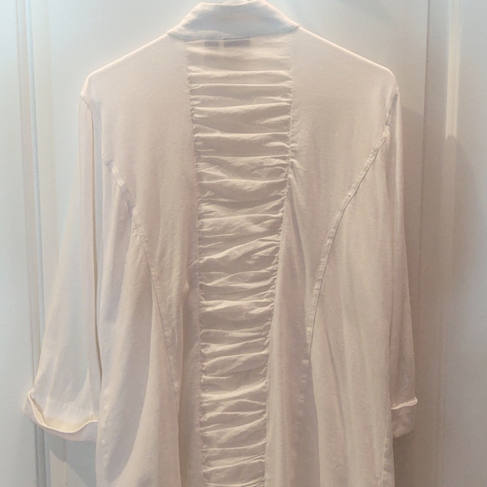 Chico's Summer White Jacket with Shirring on Back